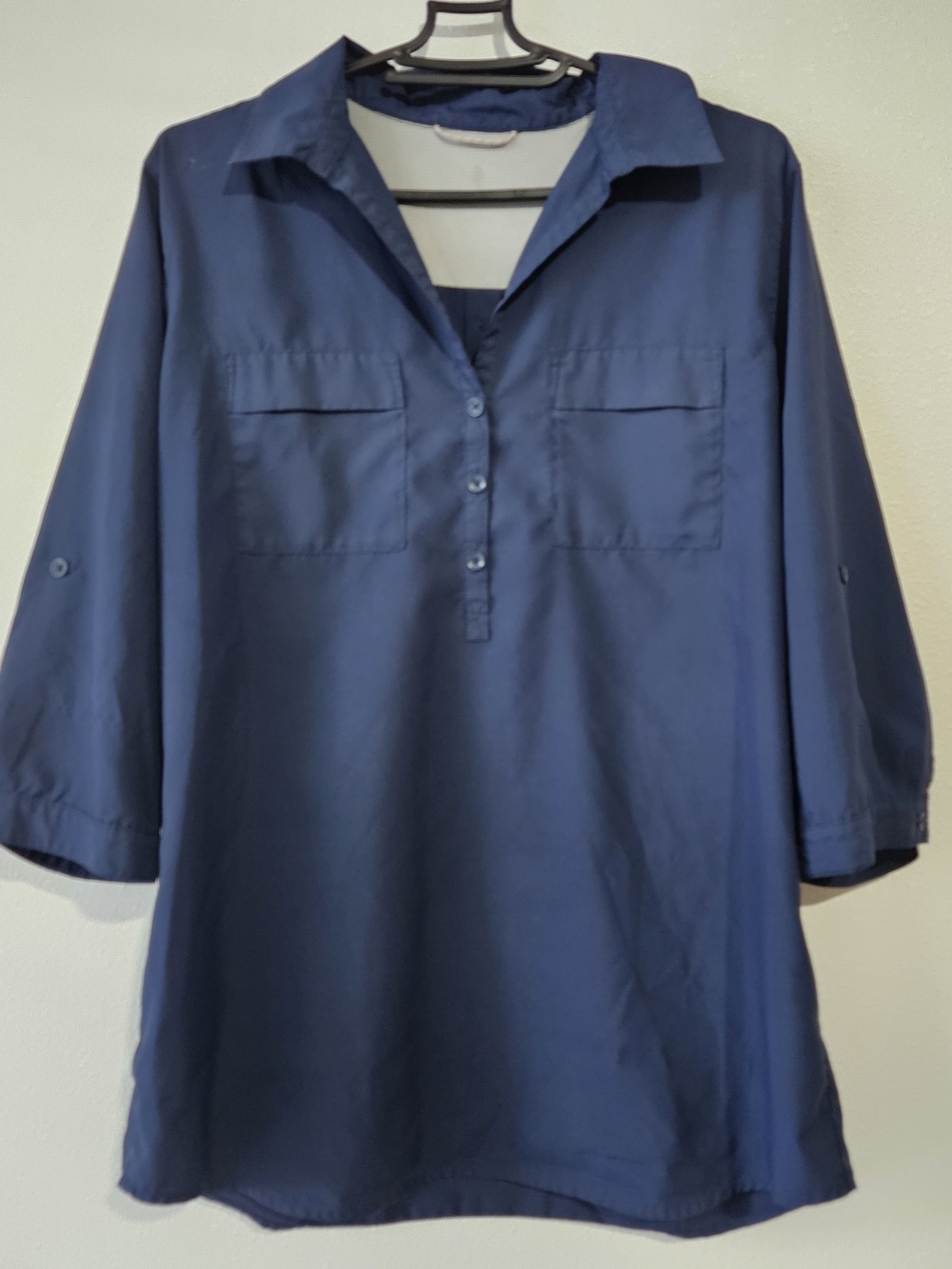Royal Robbins Navy Button-Front Tunic Shirt Dress